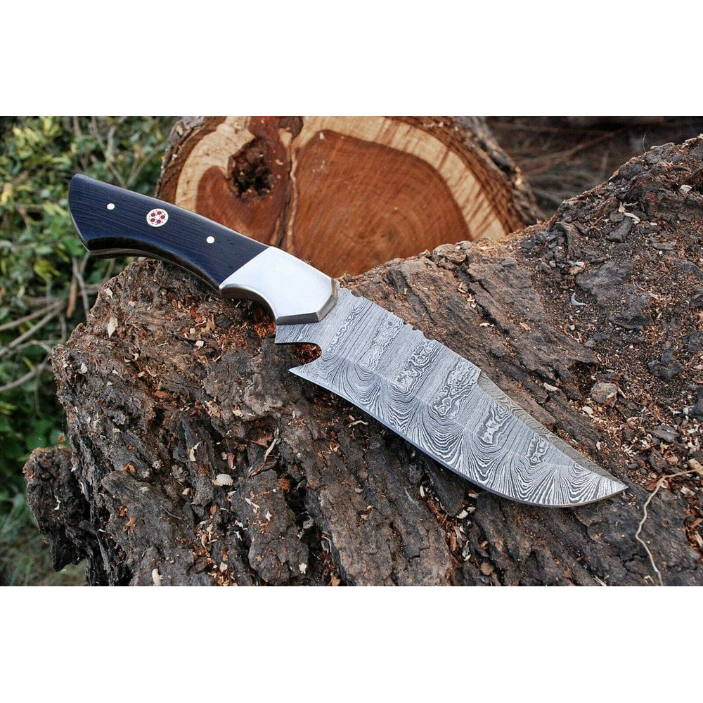 Fixed Blade Custom Handmade Damascus Steel Hunting Knife 1
