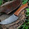 Custom Handmade Damascus Steel Skinning Hunting Knife With Premium Leather Sheath 1