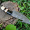 Custom Handmade Damascus Steel Guthook Hunting Knife With Leather Sheath 1