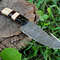Custom Handmade Damascus Steel Guthook Hunting Knife With Leather Sheath 2