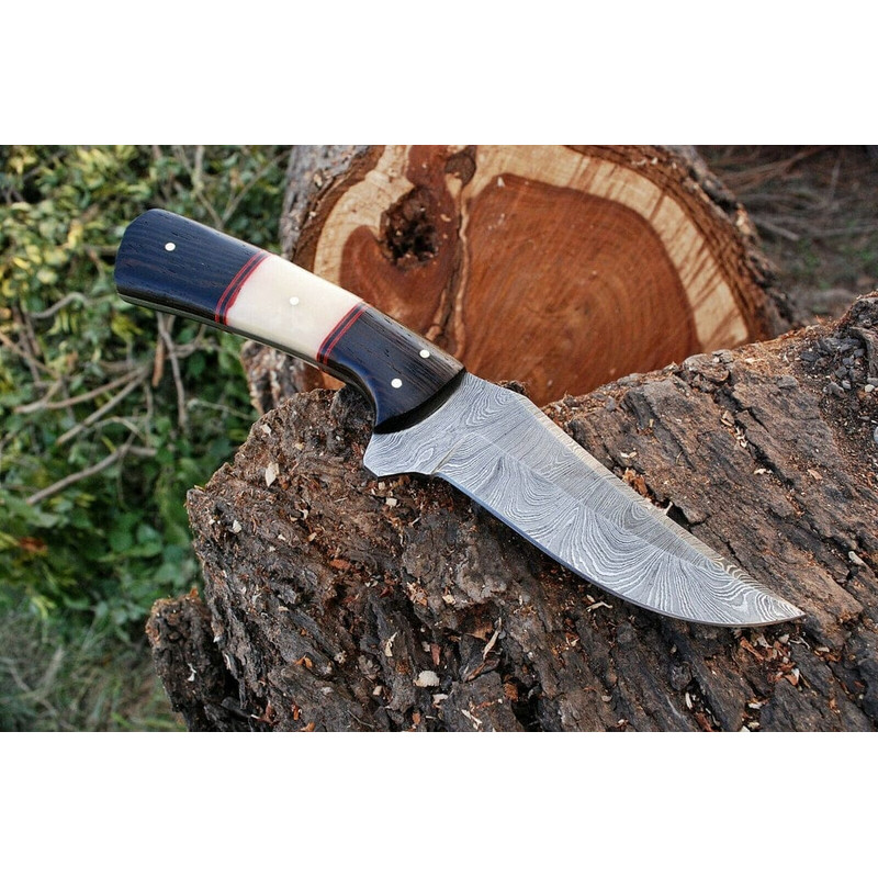 Custom Handmade Damascus Steel Hunting Knife Skinner Knife BF001 0