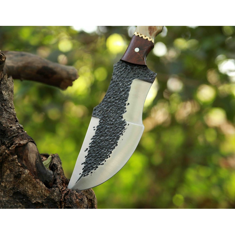 Custom Handmade D2 Steel Tracker Knife EDC Fixed Blade Knife For Hunting Camping Outdoor Activities Premium Sheath 4