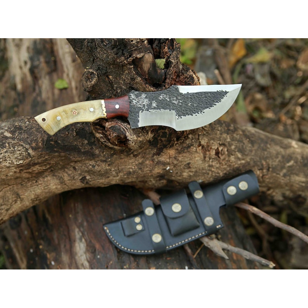 Custom Handmade D2 Steel Tracker Knife EDC Fixed Blade Knife For Hunting Camping Outdoor Activities Premium Sheath 2