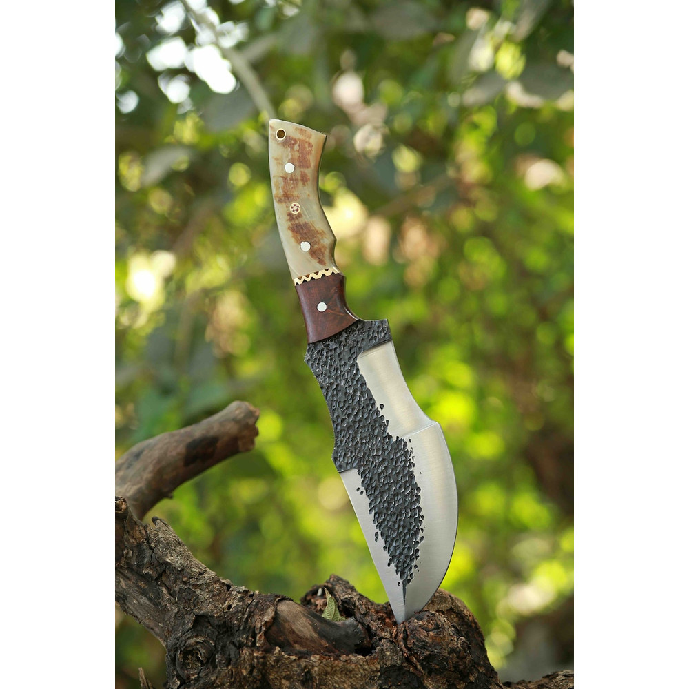 Custom Handmade D2 Steel Tracker Knife EDC Fixed Blade Knife For Hunting Camping Outdoor Activities Premium Sheath 1