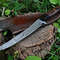 Custom Handmade Damascus Fishing Fillet Knife Blade With Wenge Wood And Micarta Handle  Leather Sheath 1
