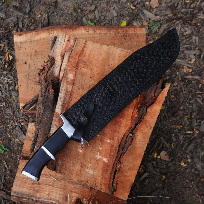 Predator Bowie Knife Handmade 5160 Spring Steel Predator Replica Machete Rambo Knife Tactical Knife With Leather Sheat 7