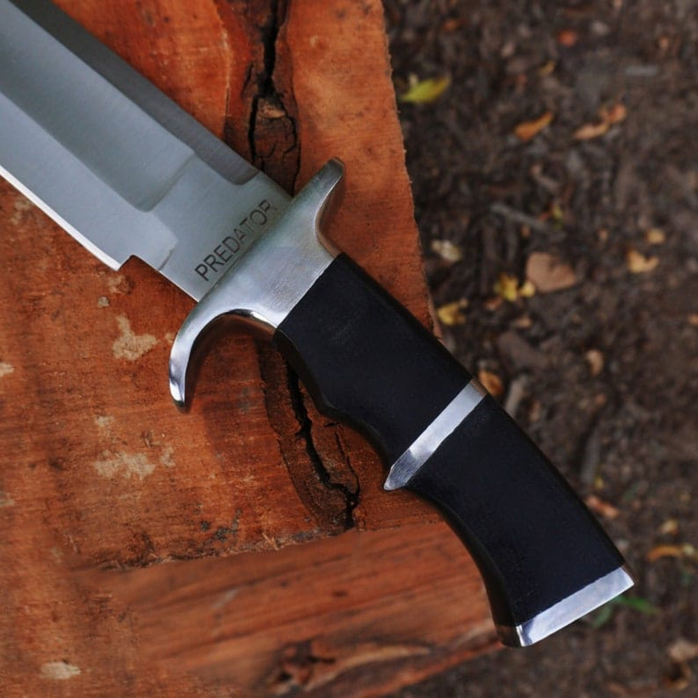 Predator Bowie Knife Handmade 5160 Spring Steel Predator Replica Machete Rambo Knife Tactical Knife With Leather Sheat 4