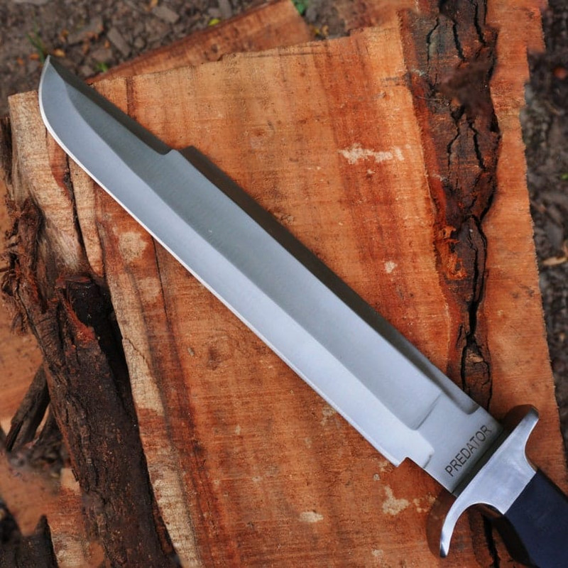 Predator Bowie Knife Handmade 5160 Spring Steel Predator Replica Machete Rambo Knife Tactical Knife With Leather Sheat 3
