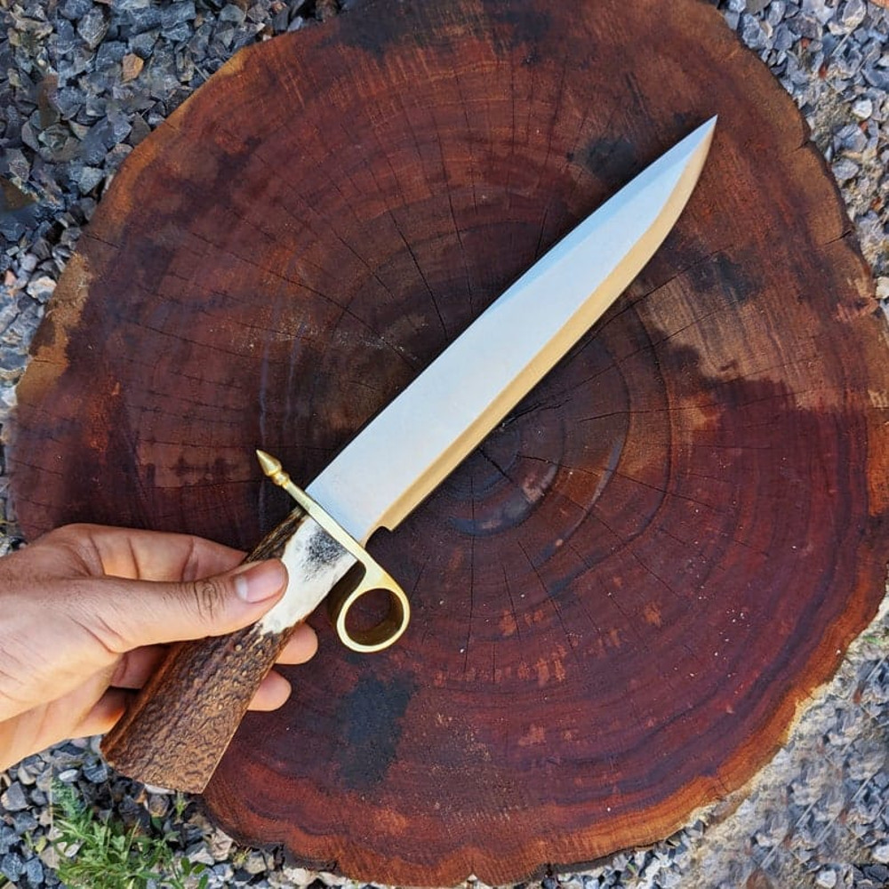 Tombstone Ring Guard Bowie Ike Billy Clanton Movie Replica Knife Handmade 1095 Carbon Steel Blade With Real Stag Antler 2