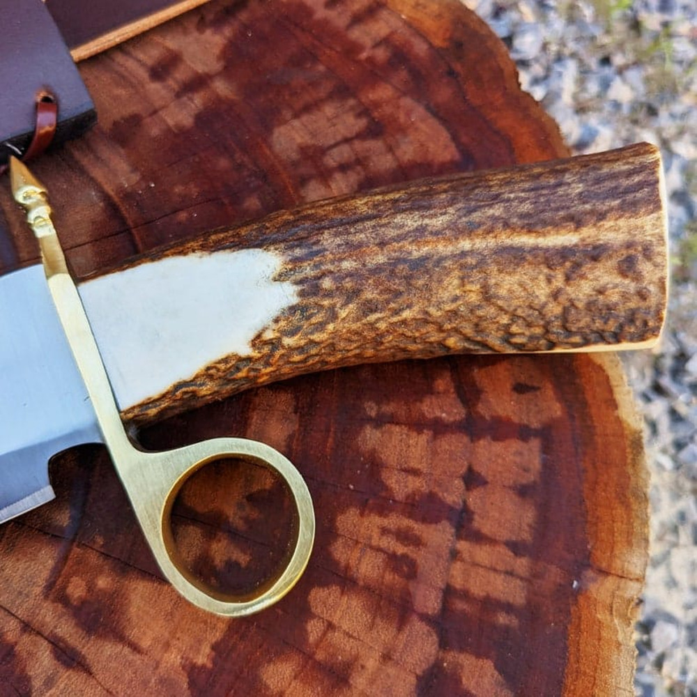 Tombstone Ring Guard Bowie Ike Billy Clanton Movie Replica Knife Handmade 1095 Carbon Steel Blade With Real Stag Antler 4