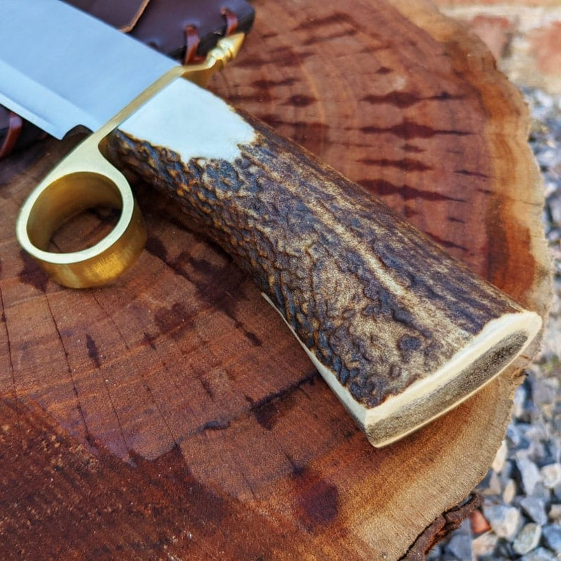 Tombstone Ring Guard Bowie Ike Billy Clanton Movie Replica Knife Handmade 1095 Carbon Steel Blade With Real Stag Antler 5