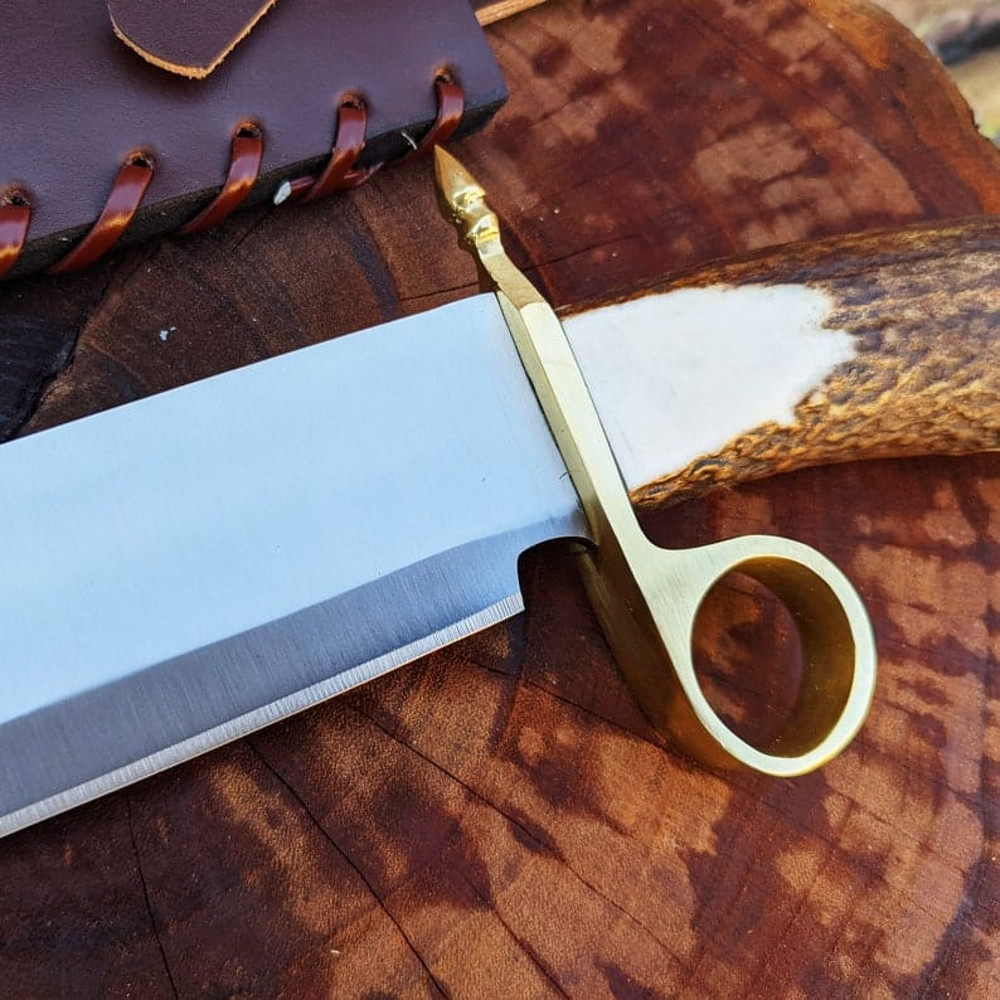 Tombstone Ring Guard Bowie Ike Billy Clanton Movie Replica Knife Handmade 1095 Carbon Steel Blade With Real Stag Antler 6