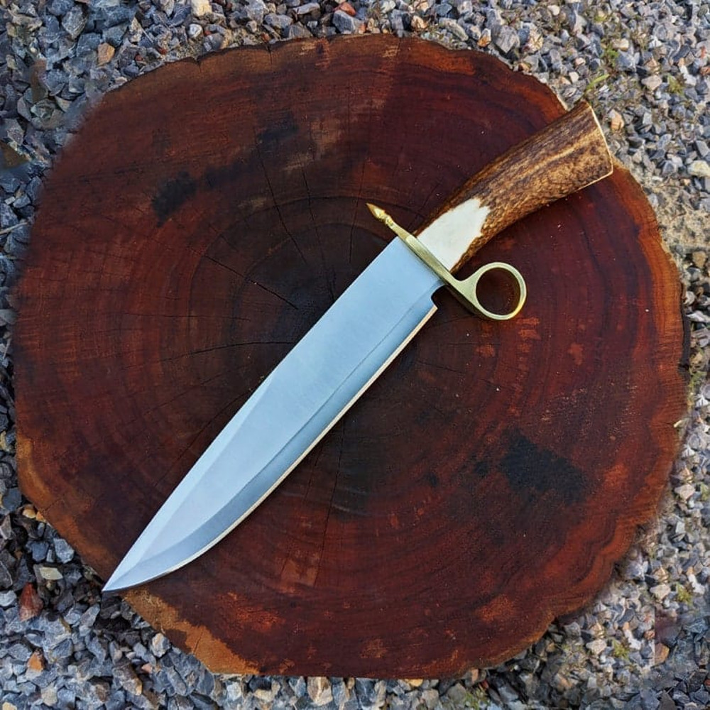 Tombstone Ring Guard Bowie Ike Billy Clanton Movie Replica Knife Handmade 1095 Carbon Steel Blade With Real Stag Antler 9