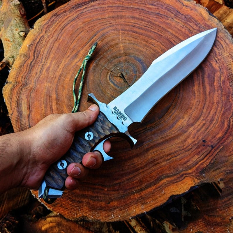 Last Blood Replica Rambo V HEARTSTOPPER Replica Knife Stainless Steel Movie Replica With Free Sheath Movie Props Gift 8