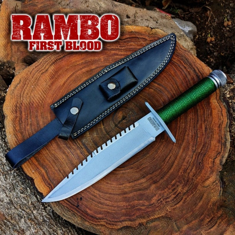 Handmade Rambo Knife Rambo First Blood Movie Replica Survival Tactical Knife Sylvester Stallone Hunting Knife 0
