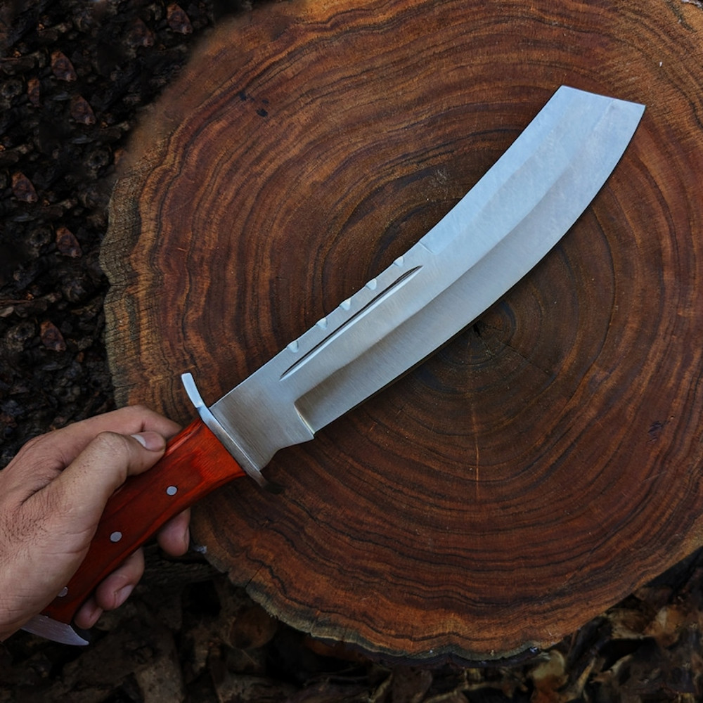 Rambo Machete Handmade Stainless Steel Movie Replica Knife Heavy Duty Hunting Camping Machete With Leather Sheath 2