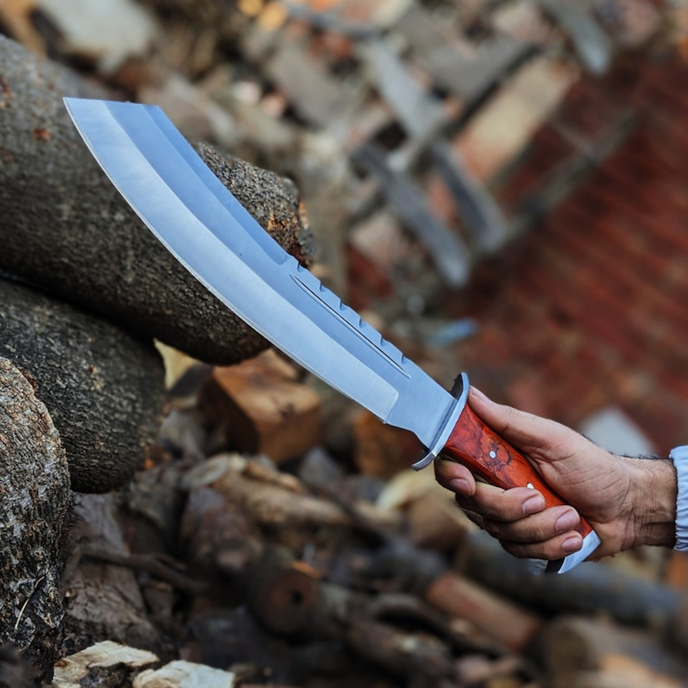 Rambo Machete Handmade Stainless Steel Movie Replica Knife Heavy Duty Hunting Camping Machete With Leather Sheath 3