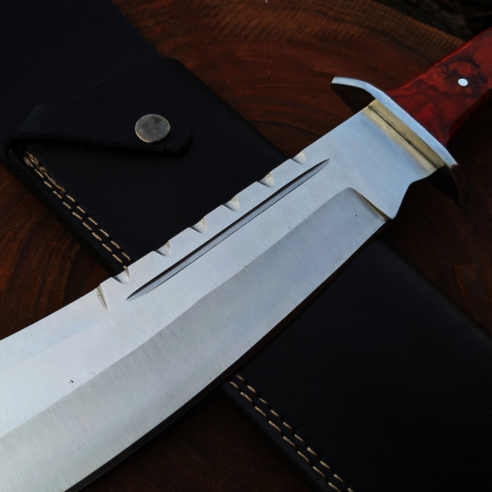 Rambo Machete Handmade Stainless Steel Movie Replica Knife Heavy Duty Hunting Camping Machete With Leather Sheath 6