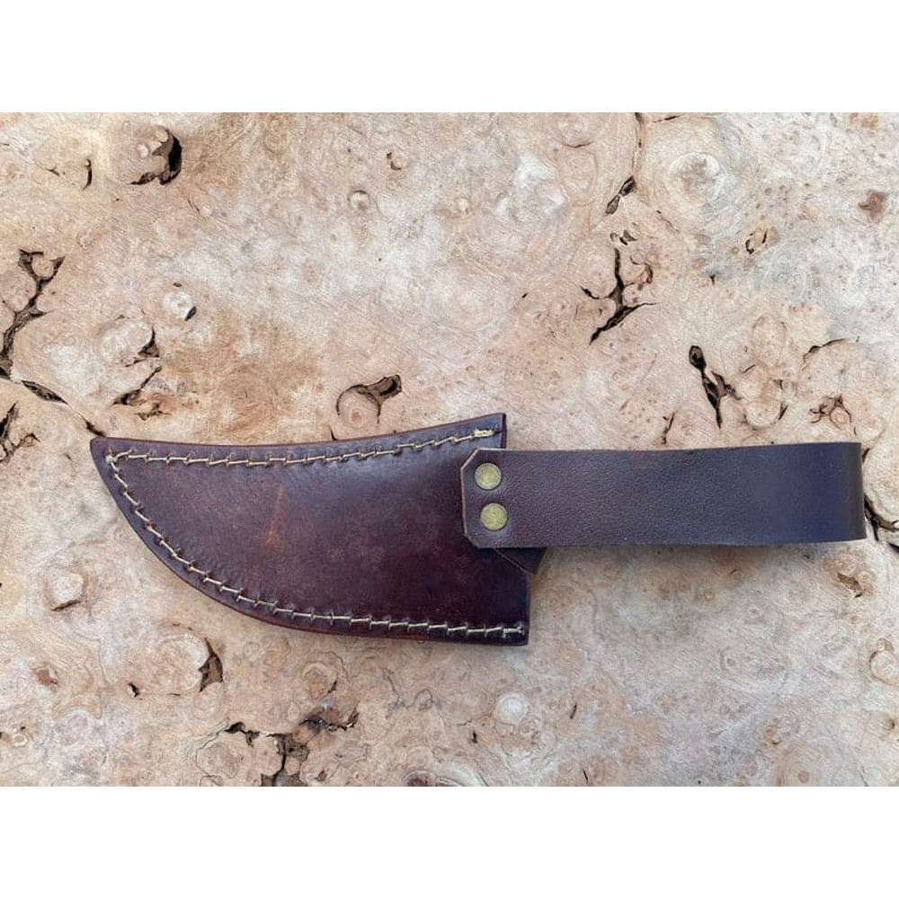 Hammered Rustic High Carbon Skinner Knife With Stag Dollar Wood Handle Hunting Knife Includes High Quality Leather 8