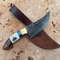 Hammered Rustic High Carbon Skinner Knife With Stag Dollar Wood Handle Hunting Knife Includes High Quality Leather 0