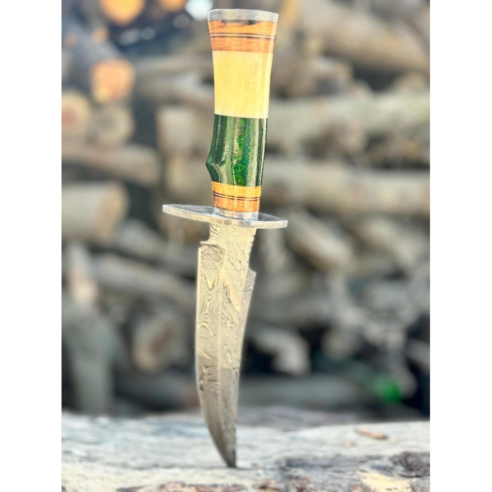 Handcrafted Damascus Steel Hunting Bowie Knife Hand Forged Steel Knife With Custom Wooden Handle Koa Wood 3