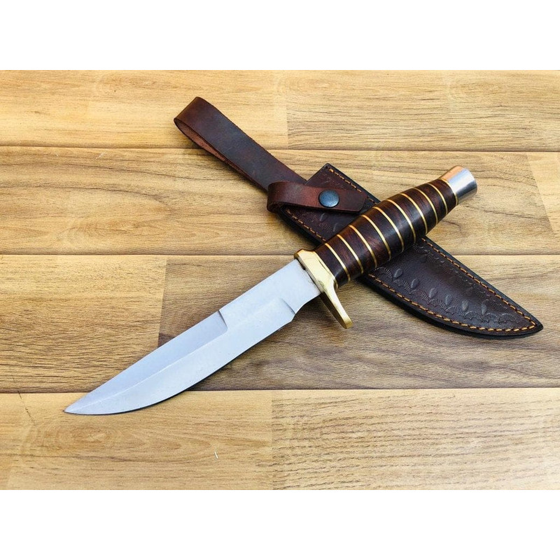 12 Inches HAND FORGED Full Tang D2 Steel Hunting Knife Leather Sheath 1