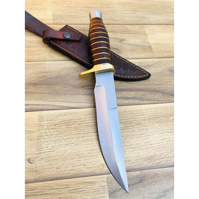 12 Inches HAND FORGED Full Tang D2 Steel Hunting Knife Leather Sheath 0