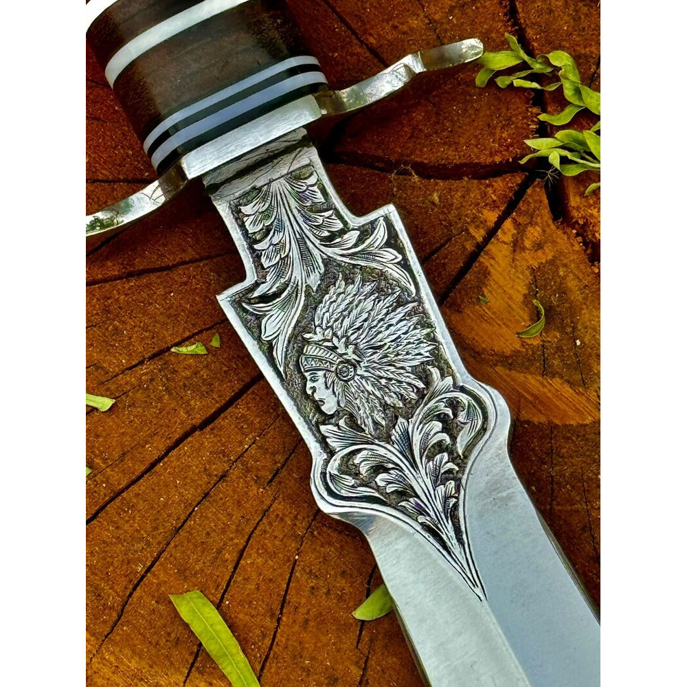 Handmade Stainless Steel Knife Curve Bowie Knives Bone Handle Hunting Bowie Knife Camping Survival Throwing Knife Gift 3