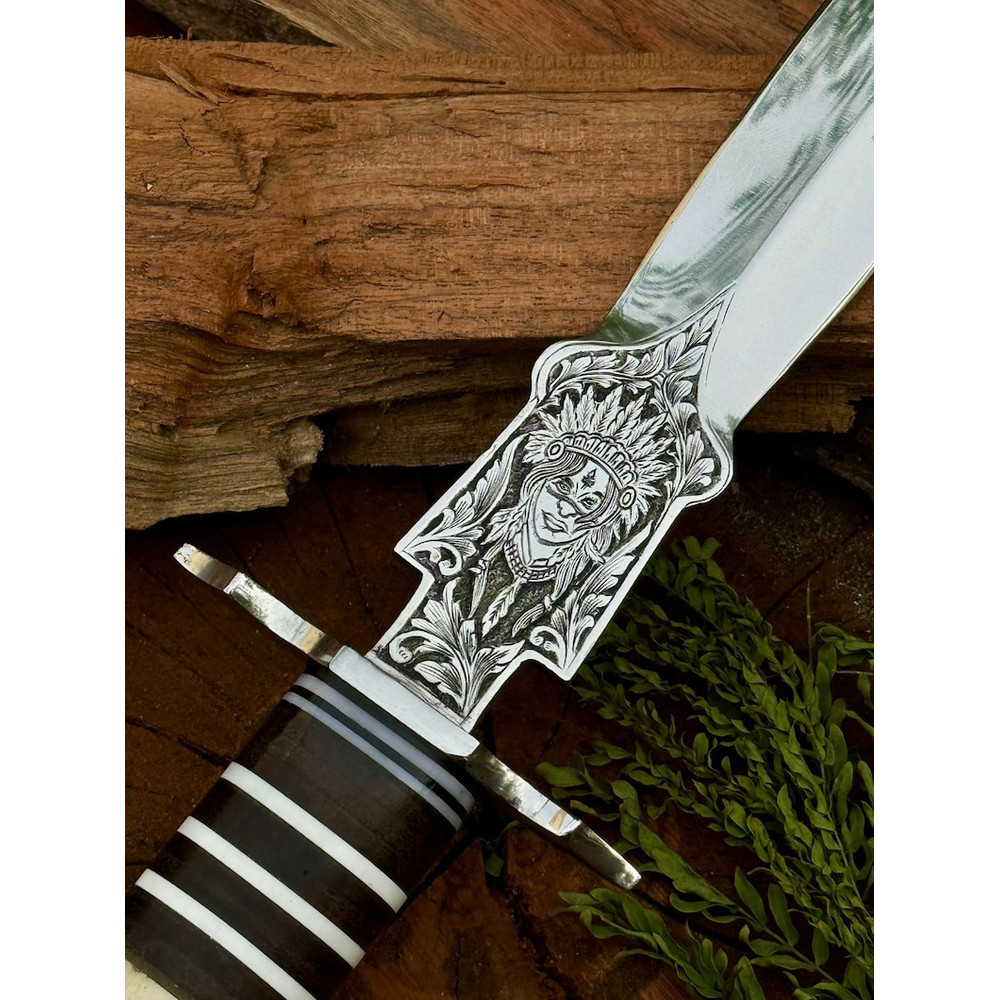 Handmade Stainless Steel Knife Curve Bowie Knives Bone Handle Hunting Bowie Knife Camping Survival Throwing Knife Gift 6
