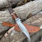 Damascus Steel Bowie Knife With The Handle Of Camel Bone And Stag Crown Viking Knife Stag Crown Camel Bone Engraved 1