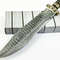 145 Damascus Ladder Pattern Blade Bowie Knife Horn Handle Handmade Knife EDC Outdoor KnifePremium Leather Sheath 1