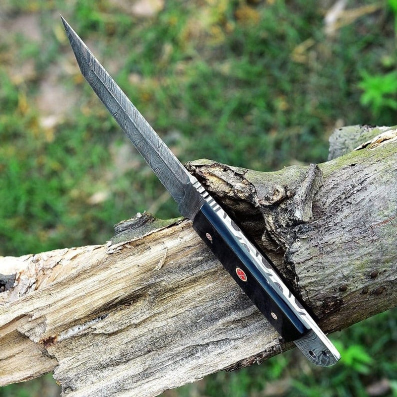 95 Custom Damascus Knife Buffalo Horn Handle Pocket Knife Camping Knife Stylish Anniversary Gift Gift For Men 6