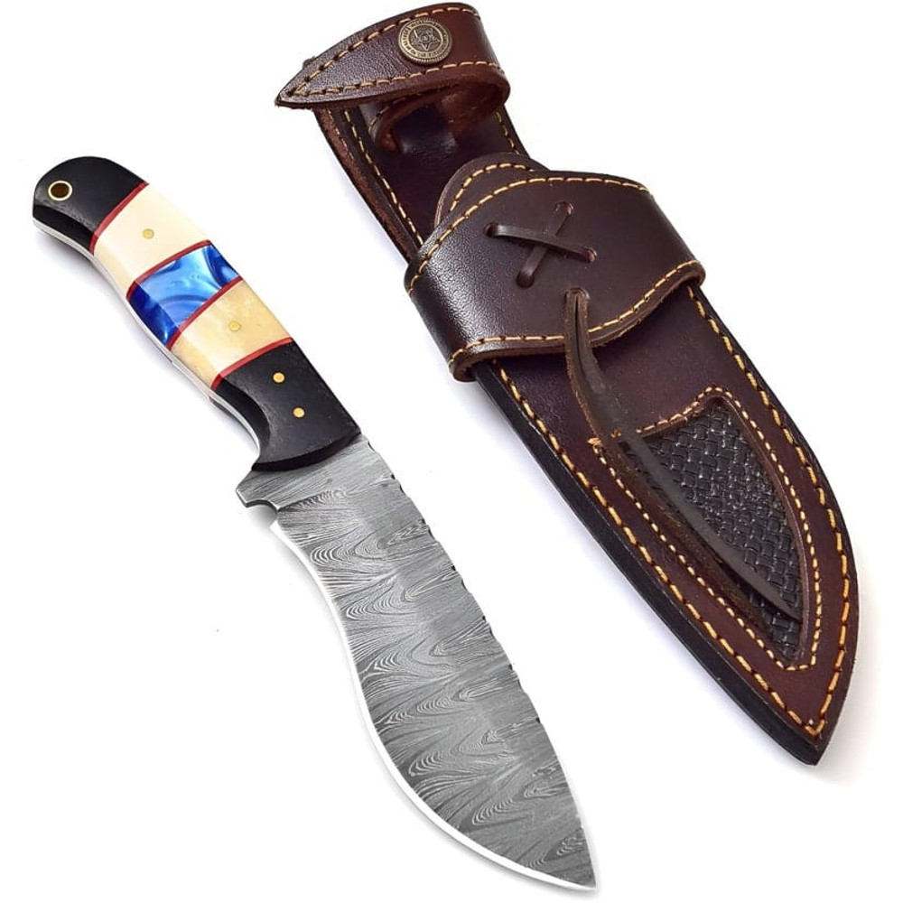 Stylish HandForged Damascus Steel Knife Pocket Knife Skinner Knife Camping Knife Camel Bone Handle Gift For Him 3