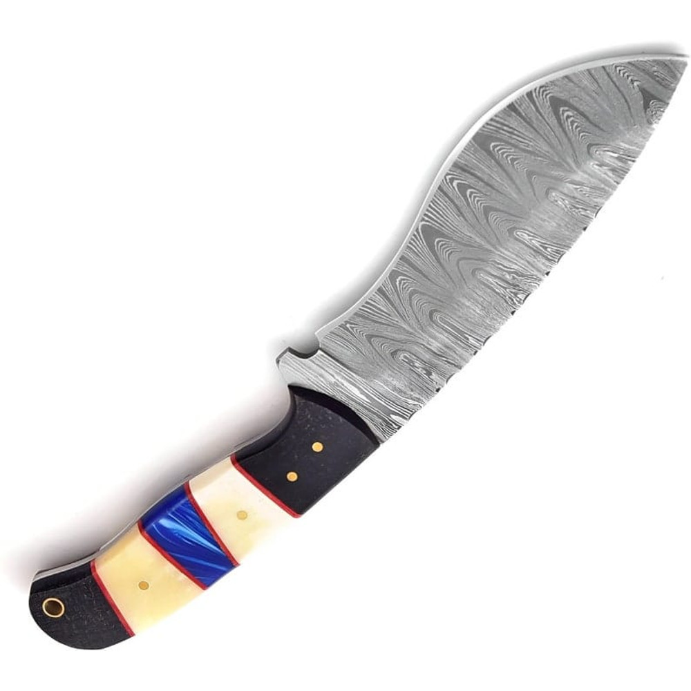 Stylish HandForged Damascus Steel Knife Pocket Knife Skinner Knife Camping Knife Camel Bone Handle Gift For Him 8