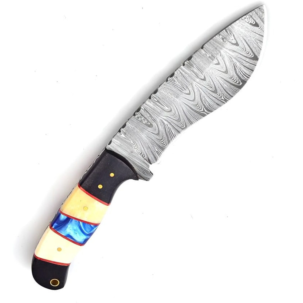 Stylish HandForged Damascus Steel Knife Pocket Knife Skinner Knife Camping Knife Camel Bone Handle Gift For Him 10