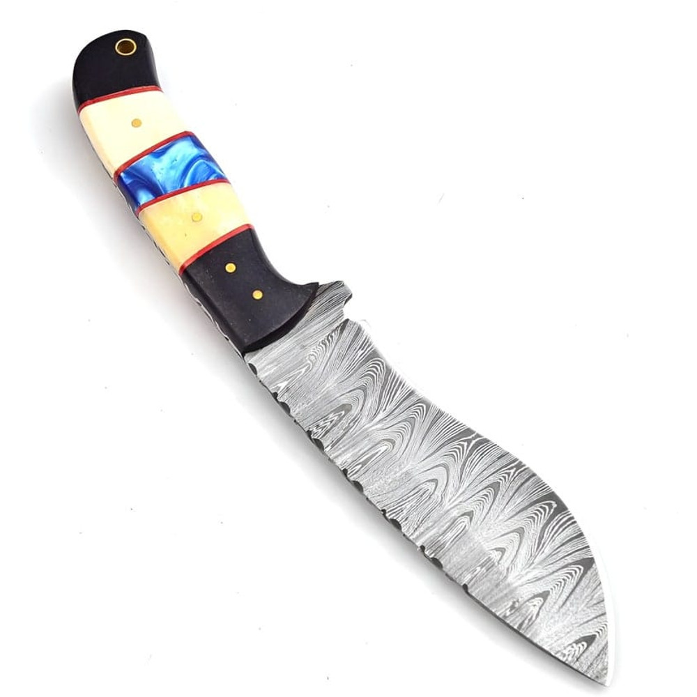 Stylish HandForged Damascus Steel Knife Pocket Knife Skinner Knife Camping Knife Camel Bone Handle Gift For Him 11