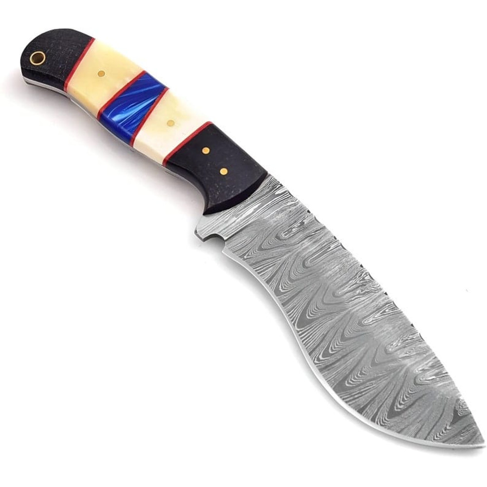 Stylish HandForged Damascus Steel Knife Pocket Knife Skinner Knife Camping Knife Camel Bone Handle Gift For Him 12