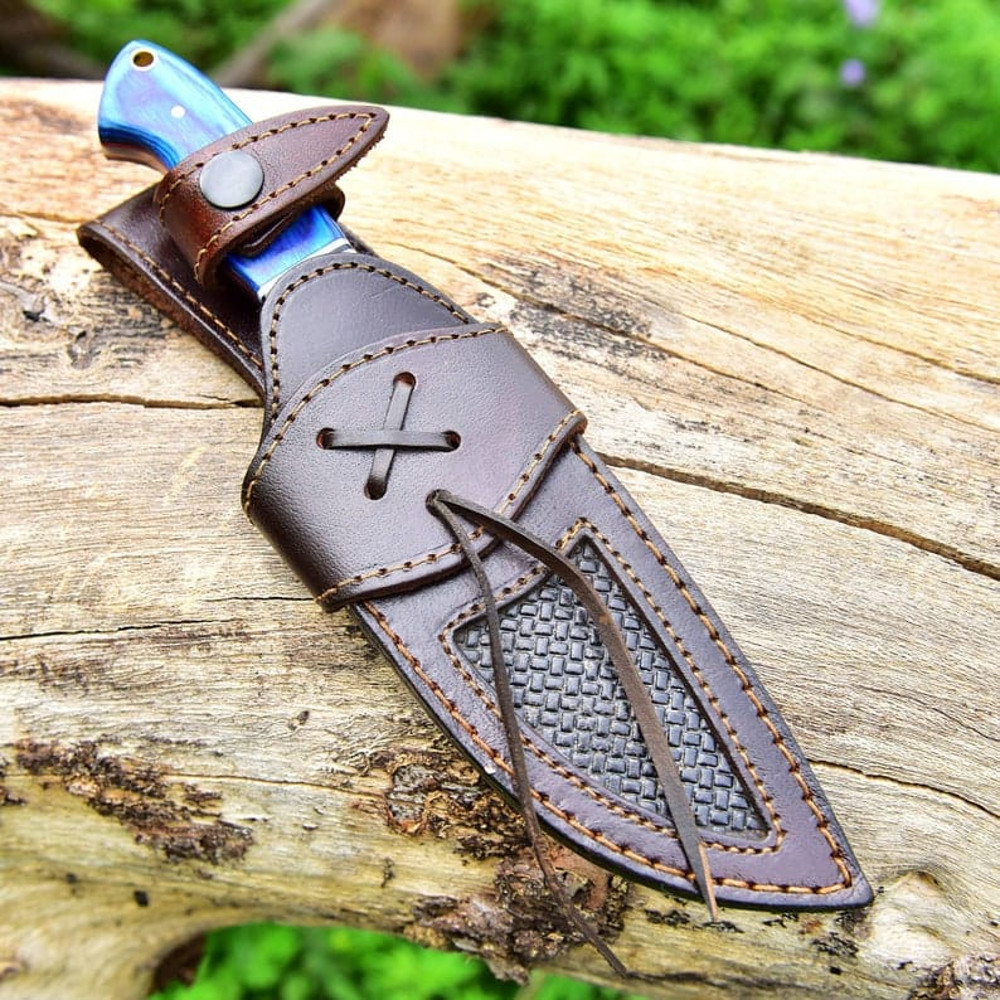 9 Handmade Damascus Steel Knife Hunting Knife Fixed Blade Knife Skinner Knife Bushcraft Camping Knife Pakka Wood 7