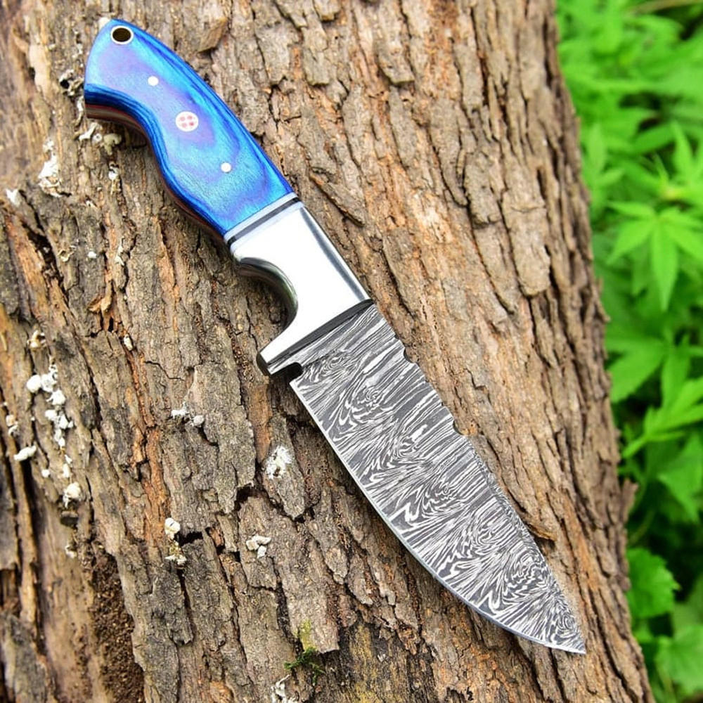 9 Handmade Damascus Steel Knife Hunting Knife Fixed Blade Knife Skinner Knife Bushcraft Camping Knife Pakka Wood 4
