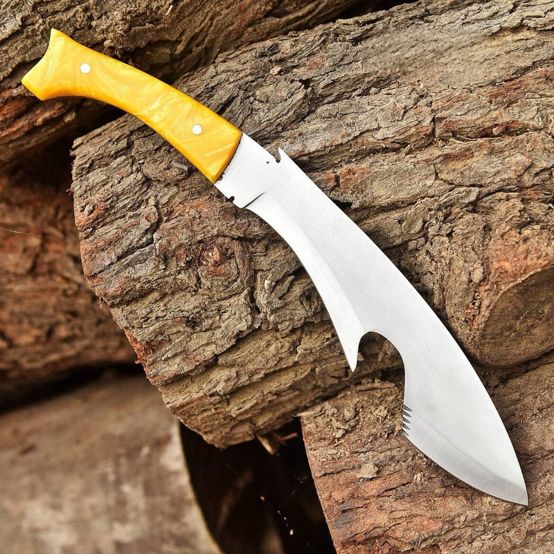 Fixed Blade Knife Tactical Gurkha Kukri Engraved Sheath Shark Fish Design Fixed Blade Knife Best Gift Ever 3