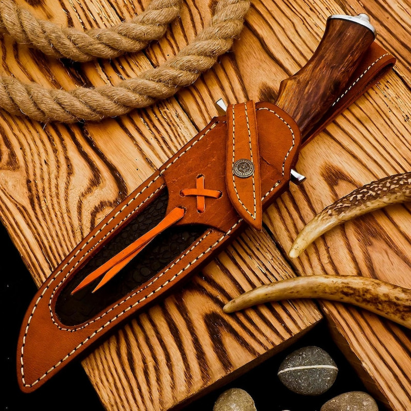 Custom Handmade D2 Steel 13 Inch Bowie Knife Perfect Grip Premium Leather Sheath Best Gift 3