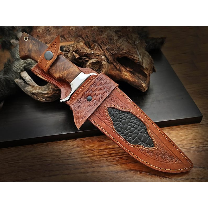 Custom Handmade D2 Steel 13 Inch Bowie Knife Perfect Grip Premium Leather Sheath Best Wedding Gift 4