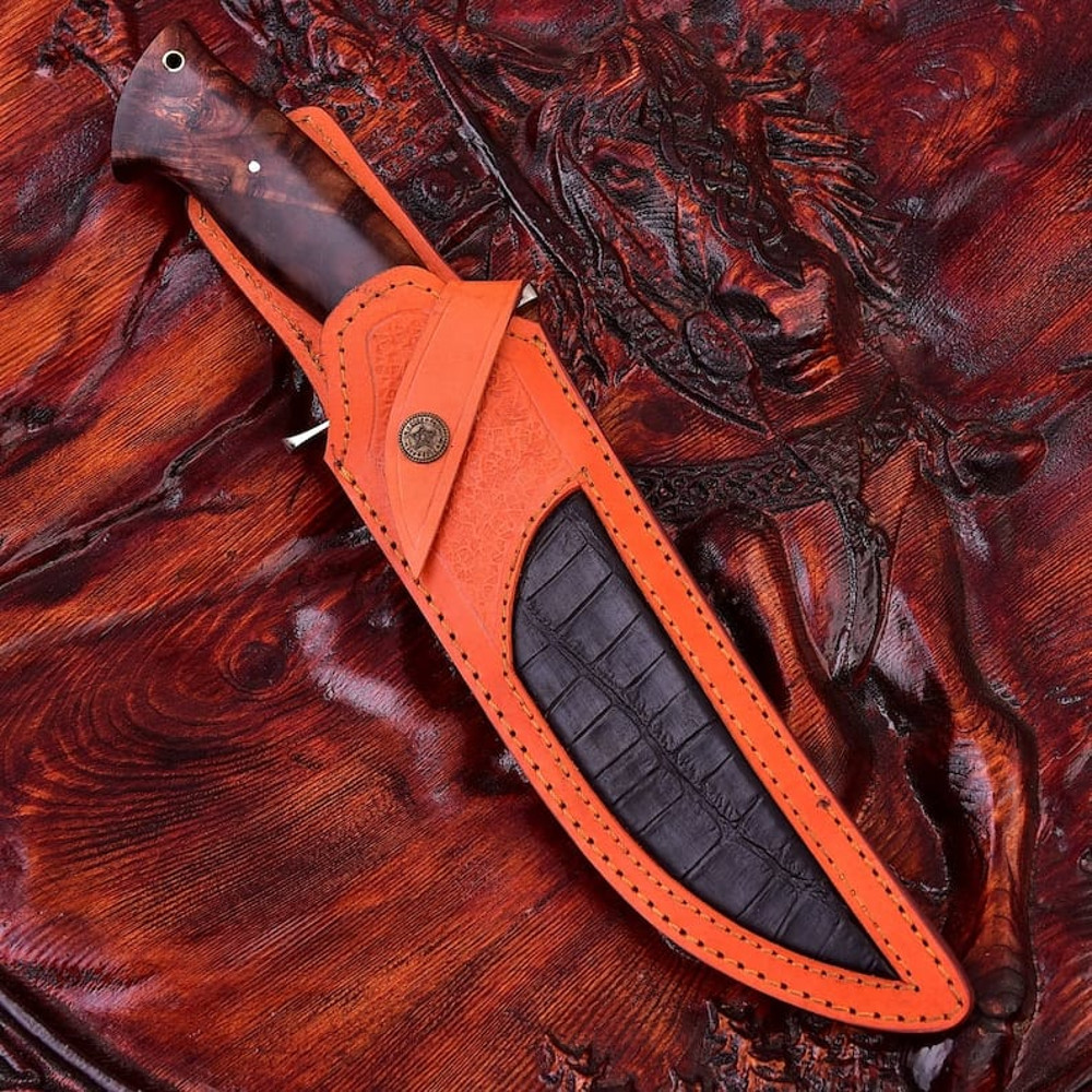 Custom Handmade D2 Steel 135 Inch Bowie Knife Perfect Grip Premium Leather Sheath 4