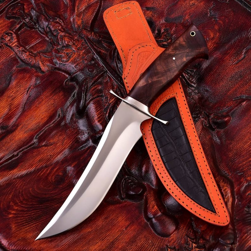 Custom Handmade D2 Steel 135 Inch Bowie Knife Perfect Grip Premium Leather Sheath 0
