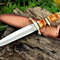 Custom Hand Forged Steel Hunting Knife Burnt Bone Handle With Leather Sheath Outdoor Camping Bushcraft Knife Best Gift 0