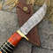 Custom HAND FORGED Damascus Skinner Knife Hunting Camping WSheath 4