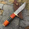 Custom HAND FORGED Damascus Skinner Knife Hunting Camping WSheath 2