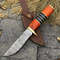 Custom HAND FORGED Damascus Skinner Knife Hunting Camping WSheath 0