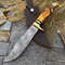 Custom Handmade Damascus Steel Bowie Hunting Knife Eagle Head Handle W Sheath 0