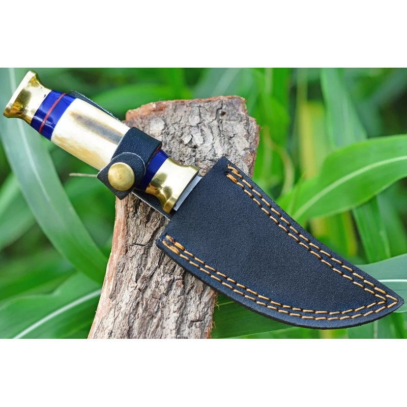 CUSTOM HAND FORGED D2 STEEL Camping Skinner Hunting Knife With Sheath Outdoor Knife Best Gift 4